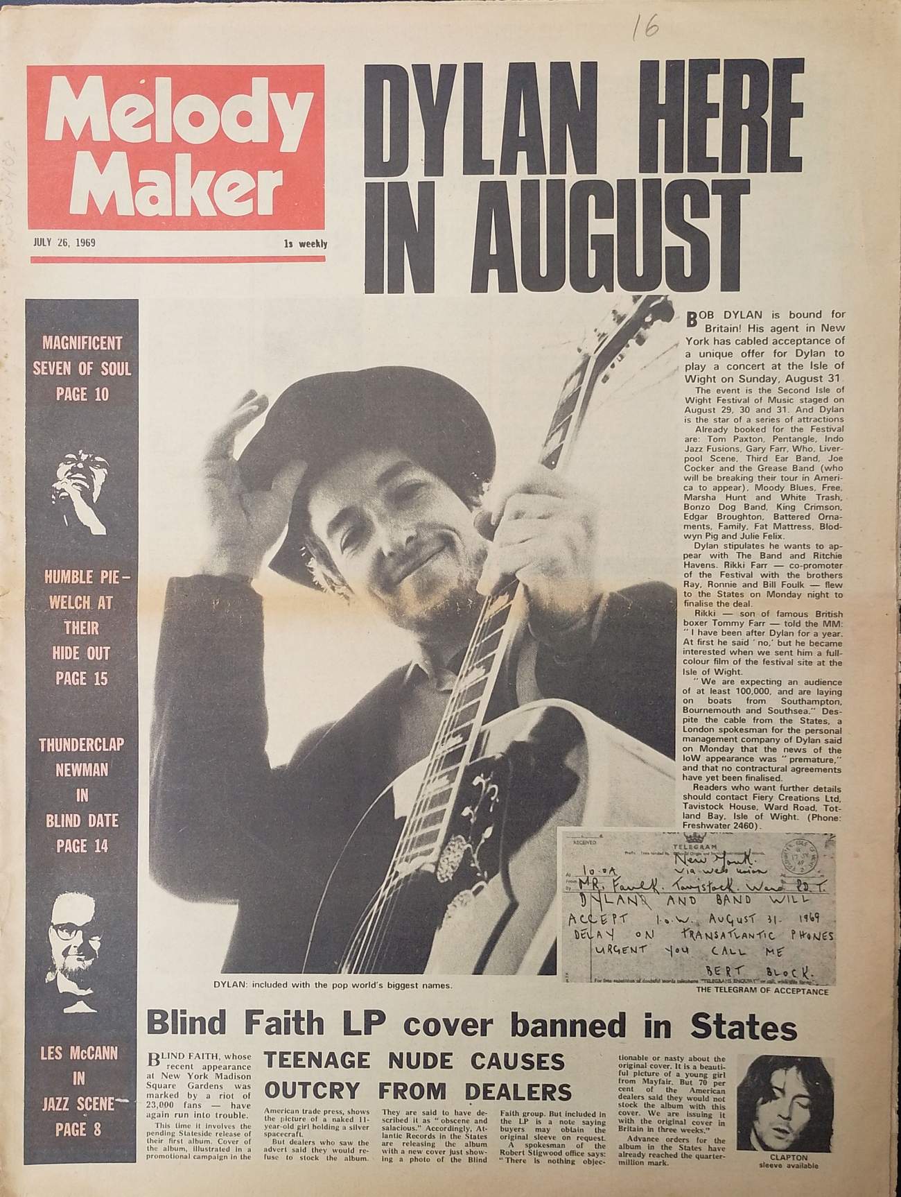 Melody Maker, July 26, 1969